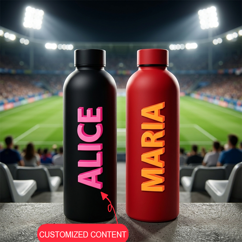 Sports Equipment And Names - Personalized Name Thermos Cup, Customized Stainless