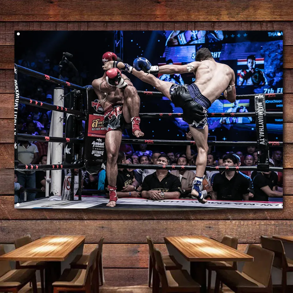 Muay Thai Boxing Poster Flag f - Sports Equipment Poster review and price