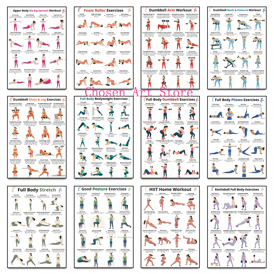 Fitness Exercise Schedule Post - Sports Equipment Poster review and price