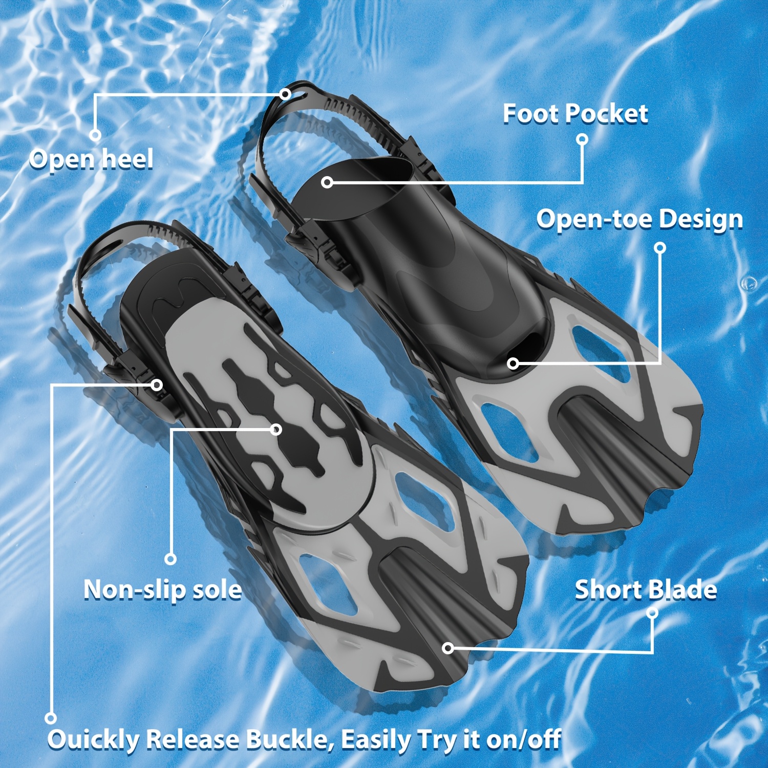 Swim Flippers Snorkel Fins Sho - Swim Fin Short Blade review and price