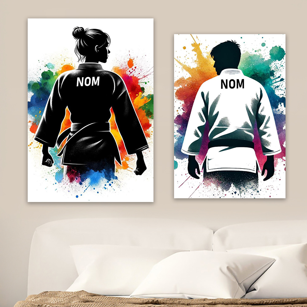Colorful Personalized Man Judo - Sports Equipment Poster review and price
