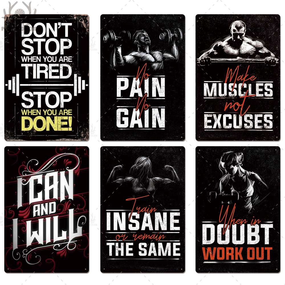 Putuo Decor Gym Tin Sign Plaqu - Sports Equipment Poster review and price