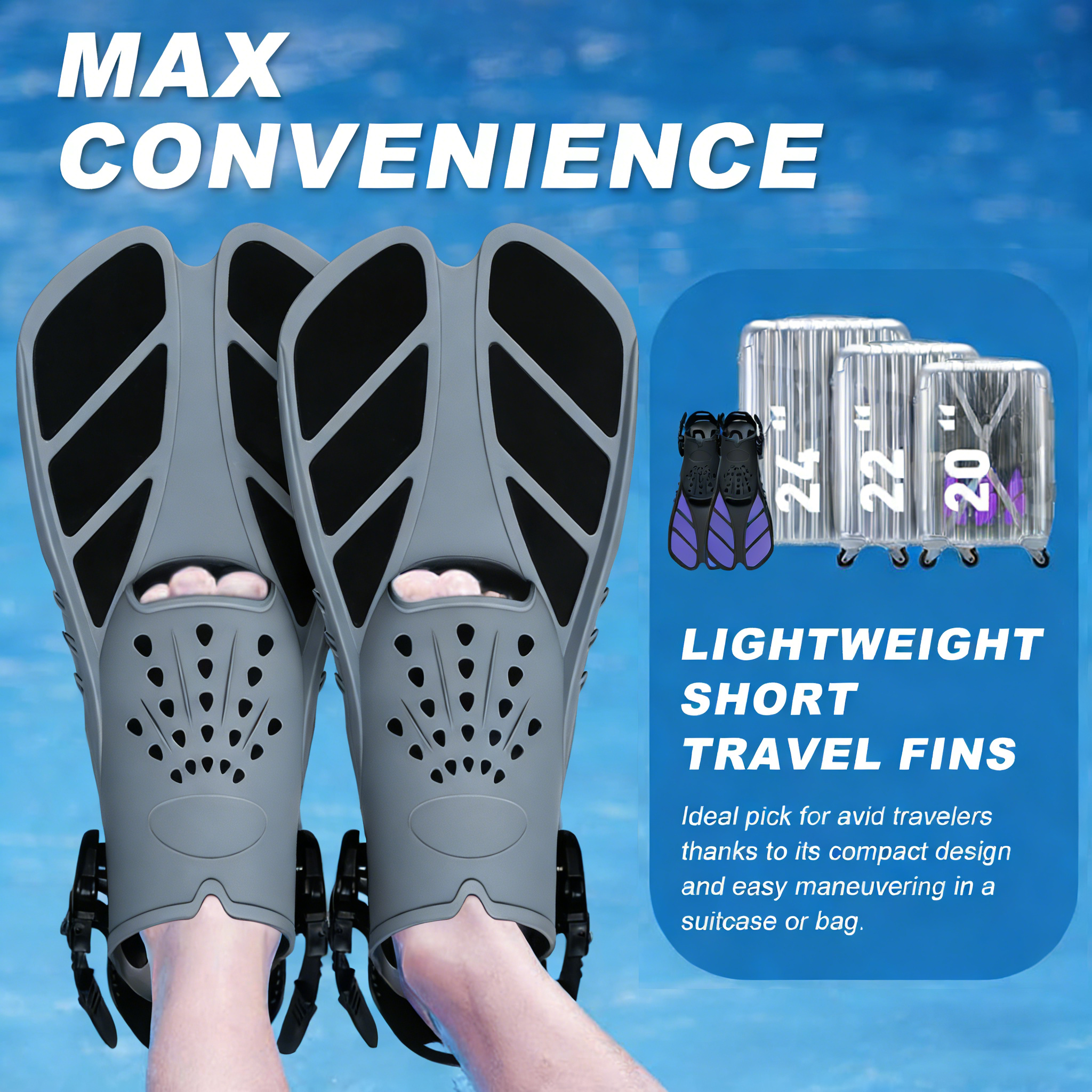 Snorkel Fins Adjustable Buckle - Swim Fin Short Blade review and price