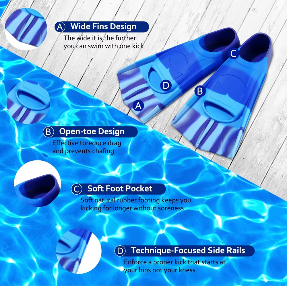 Silicone Swimming Flippers Sno - Swim Fin Short Blade review and price